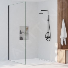 Steinberg 100 - Set de douche avec robinetterie, diamètre 200mm, noir mat 100 2760 S