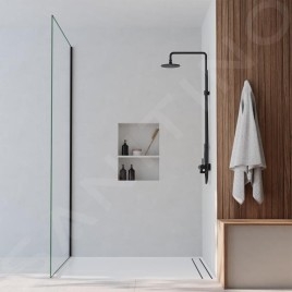 Steinberg 100 - Set de douche avec robinetterie, diamètre 200mm, noir mat 100 2760 S