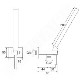 Steinberg 135 - Set de pommeau de douche, support et flexible, nickel brossé 135 1670 BN