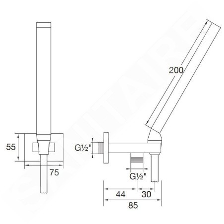 Steinberg 135 - Set de pommeau de douche, support et flexible, nickel brossé 135 1670 BN