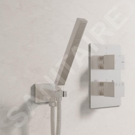 Steinberg 135 - Set de pommeau de douche, support et flexible, nickel brossé 135 1670 BN