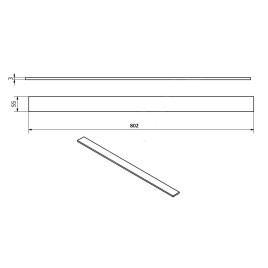 I-Drain Liquid - Grille pour bac à douche liquide, longueur 80 cm, chocolat EDRO.C.0800