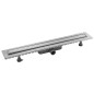 Sapho Omp Tea Esseflow - Caniveau de douche en inox Spring avec grille, pose libre, 1010x60x80 mm, pour espace, inox 6963.401.8