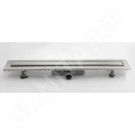 Sapho Omp Tea Esseflow - Caniveau de douche en inox Spring avec grille, pose libre, 1010x60x80 mm, pour espace, inox 6963.401.8