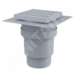 Alcadrain Douchegoten - Siphon de sol, droit 15x15 cm, collier niveau 2 d'isolation, arrêt des odeurs d'eau, plastique APV11