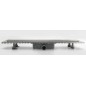 Sapho Omp Tea Esseflow - Caniveau de douche en inox Spring avec grille, pose libre, 1010x60x80 mm, pour espace, inox 6963.401.8
