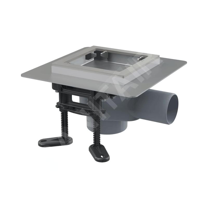 Alcadrain Douchegoten - Siphon de sol latéral 13x13 cm, combiné avec le bouchon anti-odeur SMART, sans grille APV130