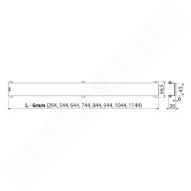 Alcadrain Grilles - Grille pour bac à douche 750 mm, verre/vert GL1202-750