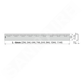 Alcadrain Grilles - Grille pour bac à douche 750 mm, acier inoxydable mat HOPE-750M