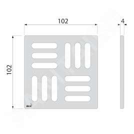 Alcadrain Grilles - Grille 102x102 mm, bronze antique MPV001-ANTIC