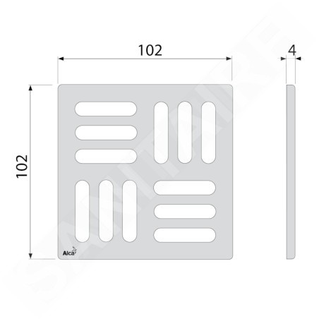 Alcadrain Grilles - Grille 102x102 mm, bronze antique MPV001-ANTIC
