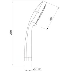 Aqualine Douches - Pomme de douche, 3 jets, noir mat SC106