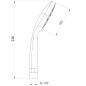 Aqualine Douches - Pomme de douche, 3 jets, noir mat SC106
