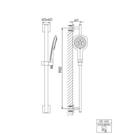 Steinberg 120 - Set de douchette à main, barre et flexible, chrome 120 1621
