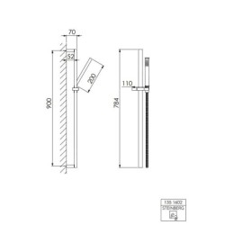 Steinberg 135 - Set de douchette à main, barre et flexible, chrome 135 1602