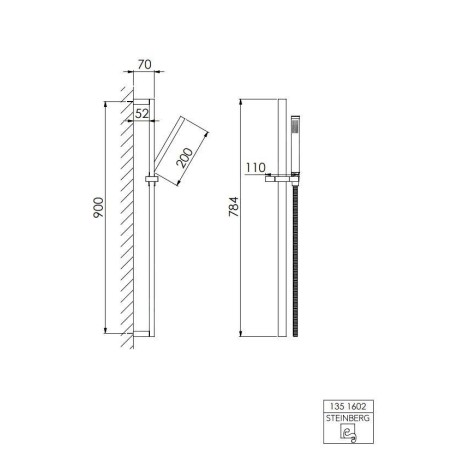 Steinberg 135 - Set de douchette à main, barre et flexible, chrome 135 1602