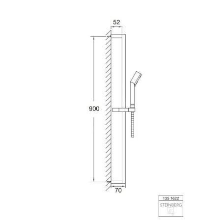 Steinberg 135 - Set de douchette à main, barre et flexible, chrome 135 1622