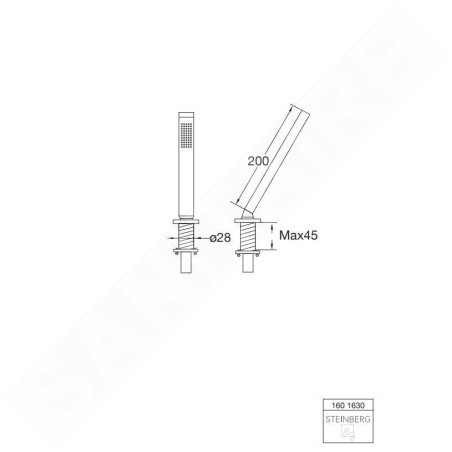 Steinberg 160 - Pommeau de douche sur bord de baignoire, chrome 160 1630