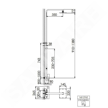 Steinberg 160 - Set de douche, 220x145 mm, chrome 160 2762