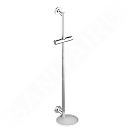 Keuco IXMO - Barre de douche 86 cm, avec étagère, chrome/blanc 59585010921