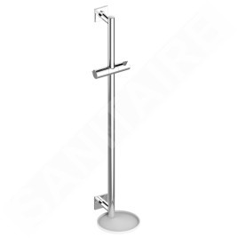Keuco IXMO - Barre de douche 86 cm, avec étagère, chrome/blanc 59585010922