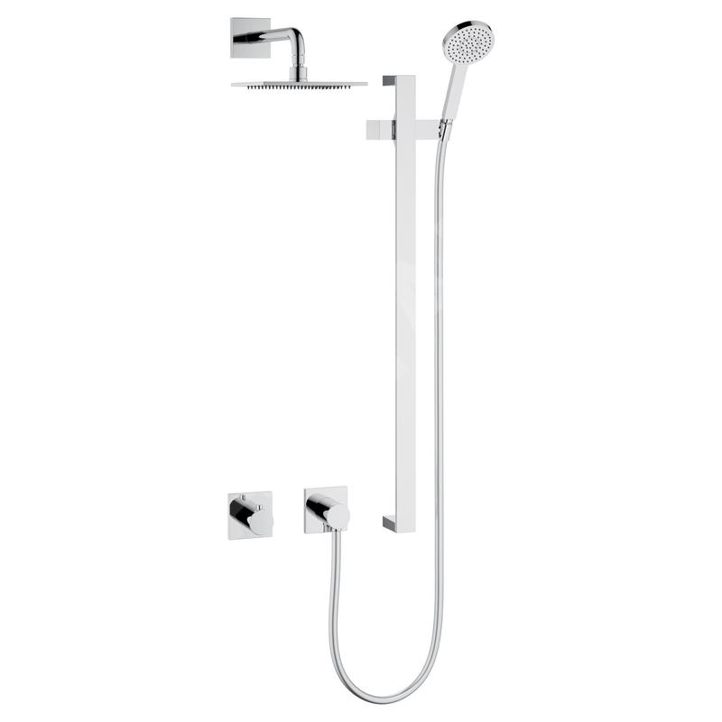 Keuco IXMO - Set de douche avec thermostat à encastrer, 25 x 25 cm, chrome 59605010002 Keuco IXMO - Set de douche avec thermostat à encastrer, 25 x 25 cm, chrome 59605010002