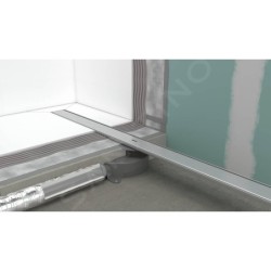 Hansgrohe RainDrain Allround - Caniveau de douche 120 cm, avec grille, acier inoxydable brossé 56190800