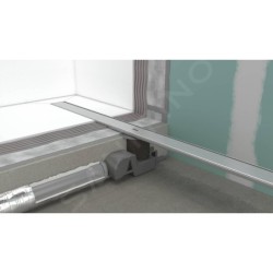 Hansgrohe RainDrain Allround - Caniveau de douche 120 cm, avec grille, acier inoxydable brossé 56190800