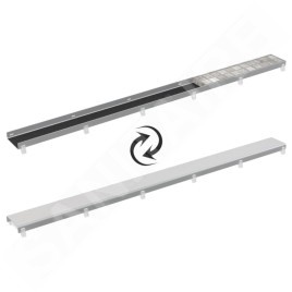 Alcadrain Grilles - Grille double face DOUBLE 650 mm, acier inoxydable DOUBLE-650M