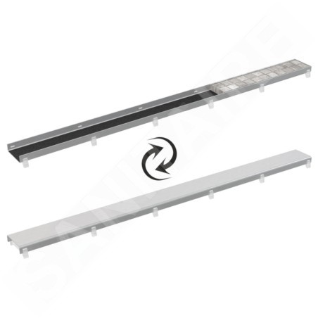 Alcadrain Grilles - Grille double face DOUBLE 650 mm, acier inoxydable DOUBLE-650M