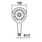 Laufen Accessoires de douche - Pomme de douche, 3 jets, dorée mat brillant HF939029462000