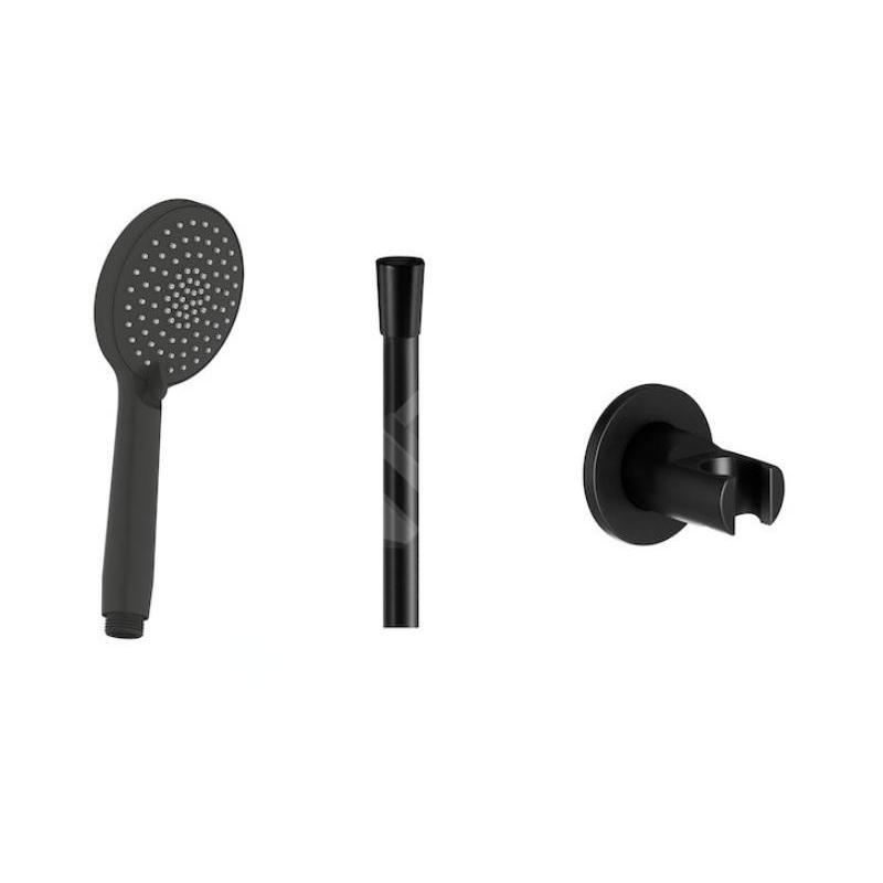 Jika Mio Style - Colonne de douche avec pommeau de douche, support et flexible, noir mat H3652F07163611