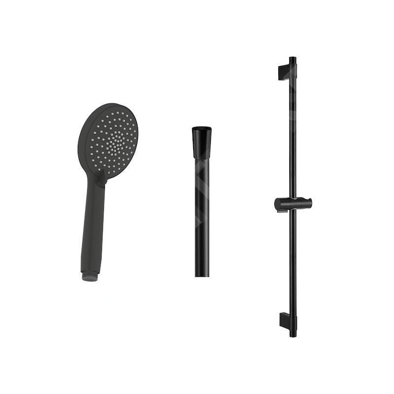 Jika Mio Style - Set pomme de douche, barre et flexible, noir mat H3652F07163731