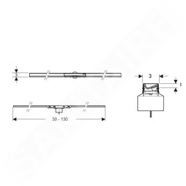 Geberit CleanLine - Caniveau de douche 30-130 cm, chrome noir brossé 154.447.QC.1