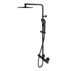 Keuco Plan blue - Set de douche avec thermostat, diamètre 25 mm, 3 jet, noir mat 53926372321