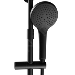 Keuco Plan blue - Set de douche avec thermostat, diamètre 25 mm, 3 jet, noir mat 53926372321