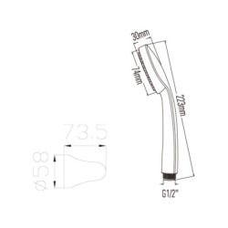 Bruckner Douches - Set de pommeau de douche, support et flexible, chrome 621.100.1