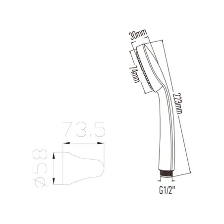 Bruckner Douches - Set de pommeau de douche, support et flexible, chrome 621.100.1
