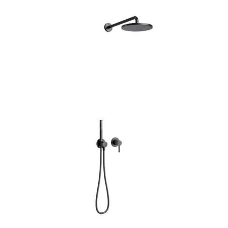 Keuco IXMO - Set de douche à encastrer, diamètre 25 cm, noir mat 59603370001