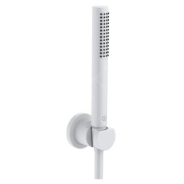 Kludi Nova Fonte - Set pommeau de douche, support et flexible, blanc mat 2085053-15