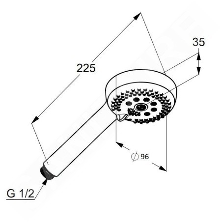 Kludi Logo - Pommeau de douche, 3 jets, chrome 6830005-00WR9