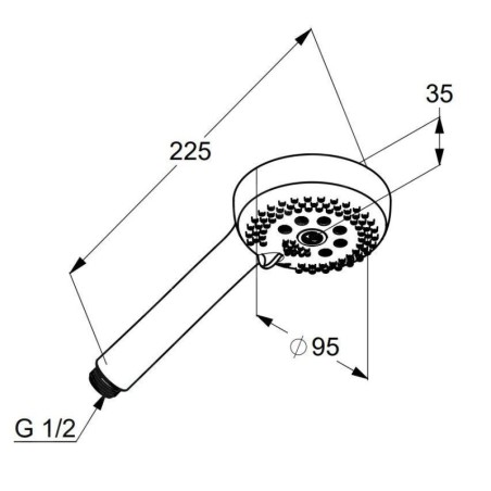 Kludi Logo - Pommeau de douche, 3 jets, noir mat 6830039-00