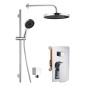 kielle Vega - Set de douche avec mitigeur encastré, 2 sorties, avec accessoires et corps d’encastrement, chrome 20618SP20 kielle Vega - Set de douche avec mitigeur encastré, 2 sorties, avec accessoires et corps d’encastrement, chrome 20618SP20