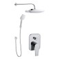 kielle Harmonia - Set de douche avec mitigeur encastré, 2 sorties, avec accessoires et corps d’encastrement, chrome 20623SP30