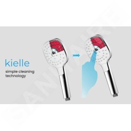 kielle Harmonia - Set de douche avec mitigeur encastré, 2 sorties, avec accessoires et corps d’encastrement, chrome 20623SP30