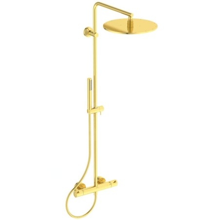 Ideal Standard CeraTherm - Set de douche avec thermostat, diamètre 30 cm, or brossé A7589A2