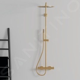 Ideal Standard CeraTherm - Set de douche avec thermostat, diamètre 30 cm, or brossé A7589A2