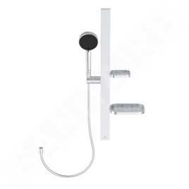 Ideal Standard ALU+ - Set de pommeau de douche, barre et flexible, 2 jets, argenté BD586SI