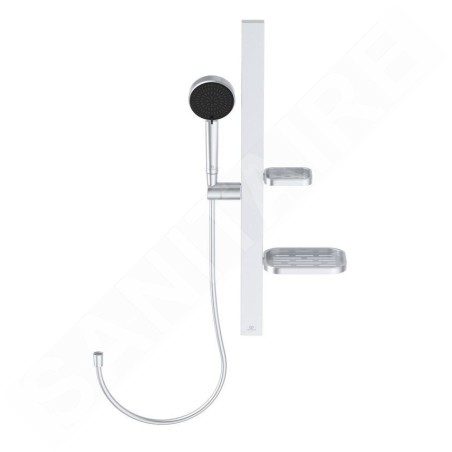 Ideal Standard ALU+ - Set de pommeau de douche, barre et flexible, 2 jets, argenté BD586SI