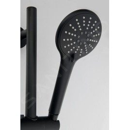 Sapho Douches - Set pomme de douche, barre et flexible, 2 jets, noir mat SC515